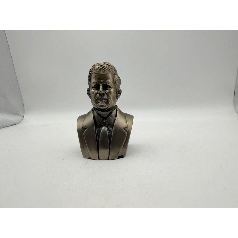 John‎ F. Kennedy JFK Presidential Bust Figurine Bronze Tone Desk Shelf Decor